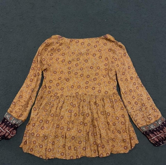 SPORTSGIRL Boho Mustard Long Sleeve Top Blouse - Picture 8 of 9